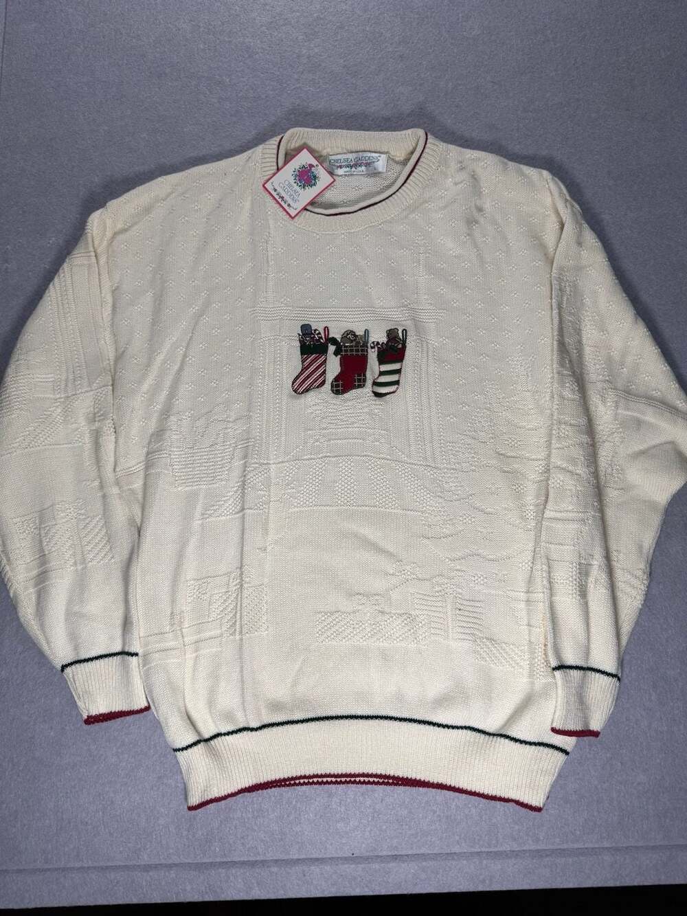 NWT Christmas Sweater Knitted by CHELSEA GARDENS Women's Made in USA Size XL